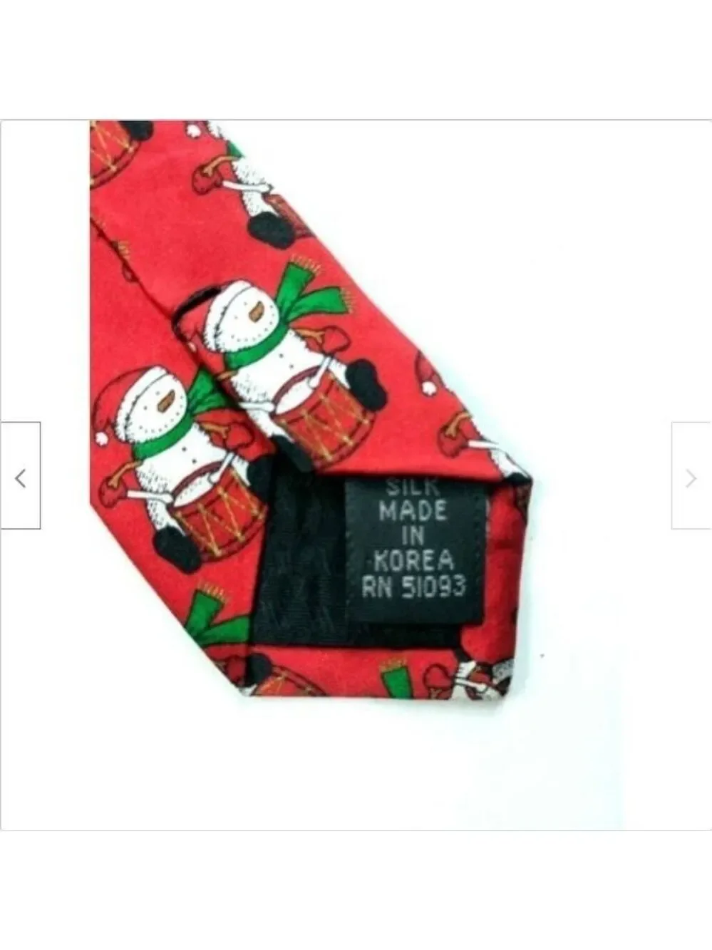 Hallmark Snowman Drums Christmas Tie